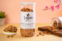 Load image into Gallery viewer, Lagom Roasted Unsalted Almonds | Dry Roasted Badam | Small Batch, Crunchy Texture | No Preservatives | Vegan, Gluten Free, Non-GMO