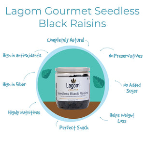 Lagom Afghan Seedless Black Raisins (Kaali Drakh, Kishmish)