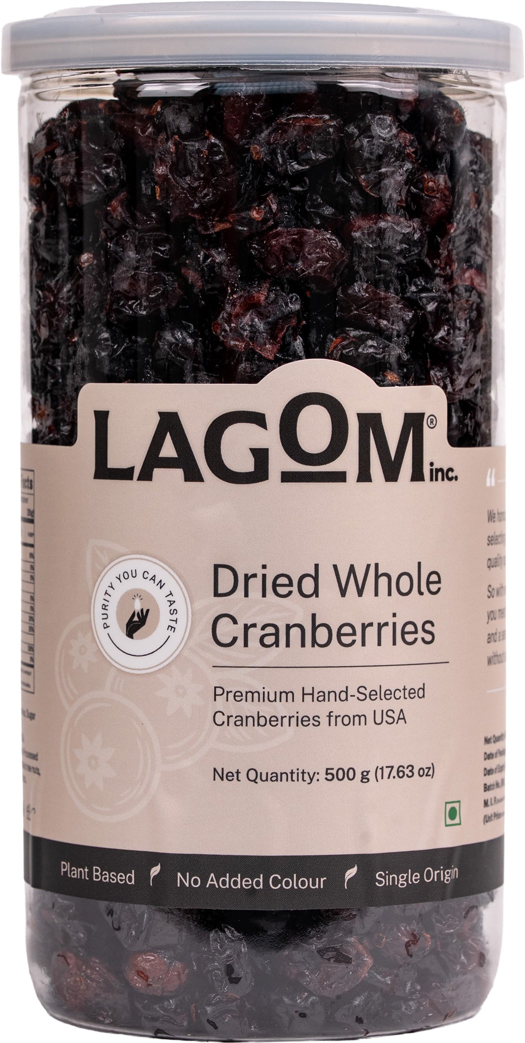 Lagom Dried Whole Cranberries