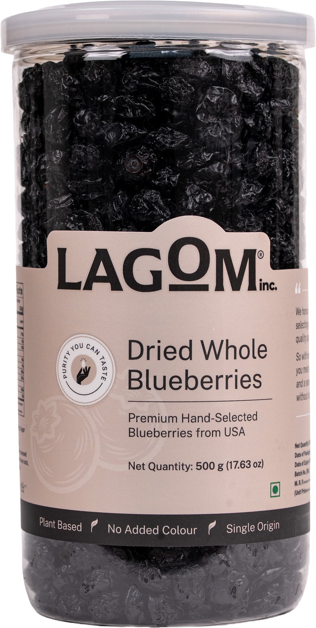 Lagom Dried Whole Blueberries