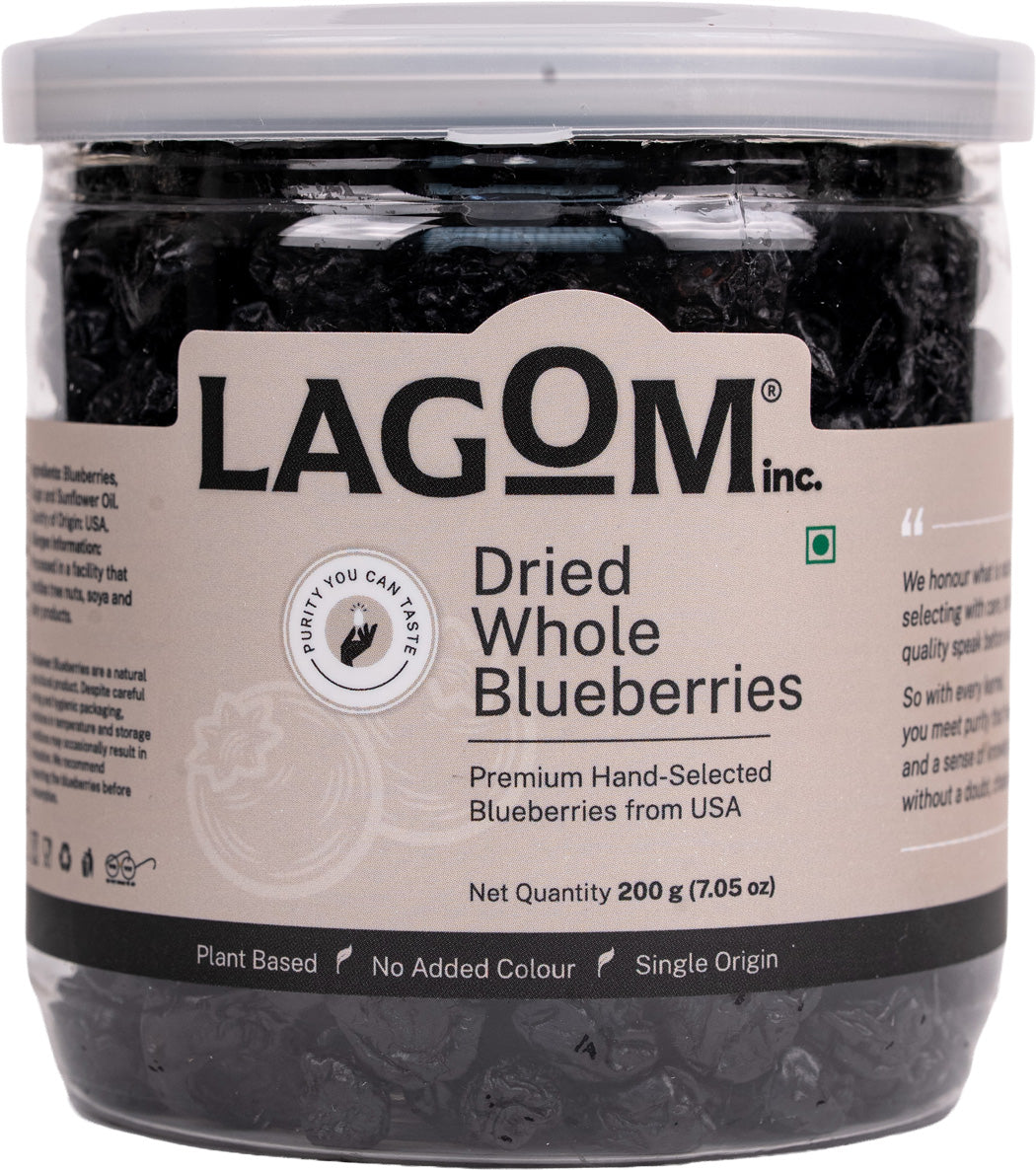 Lagom Dried Whole Blueberries