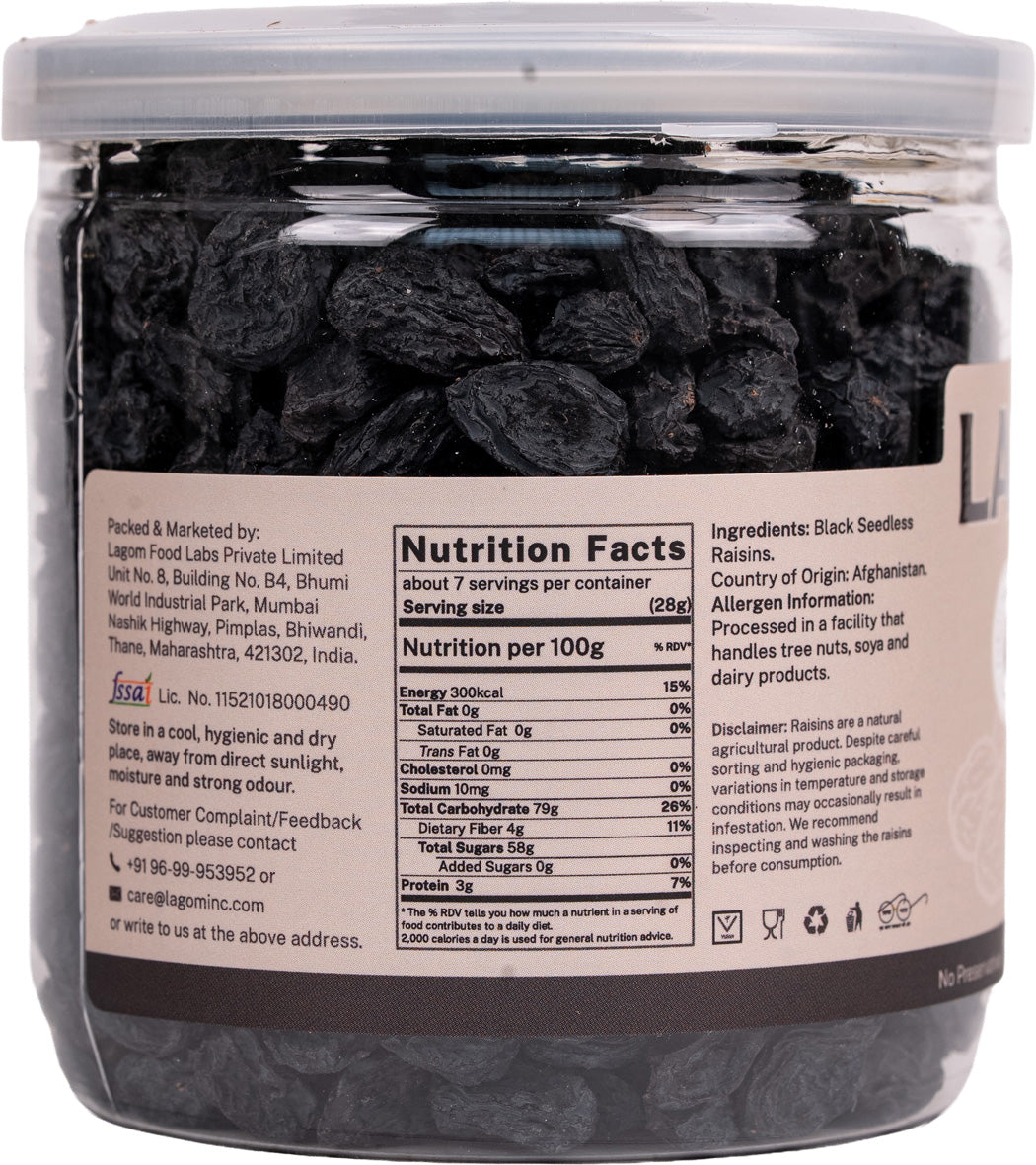 Lagom Black Seedless Raisins