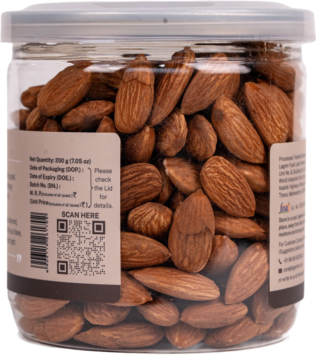 Lagom Roasted Unsalted Almonds