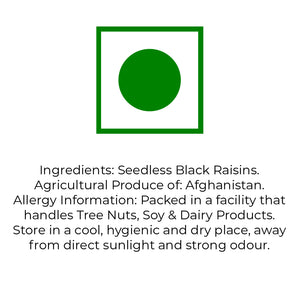 Lagom Afghan Seedless Black Raisins (Kaali Drakh, Kishmish)